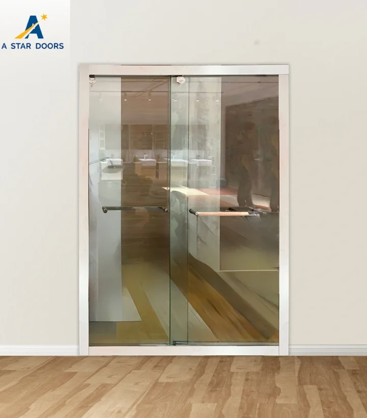 2-Panel Sliding Door with 10mm Clear Tempered Glass
