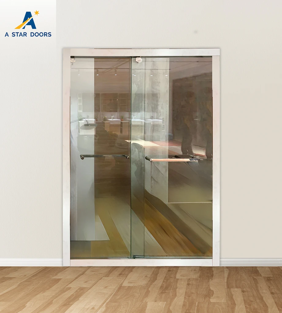 2-Panel Sliding Door with 10mm Clear Tempered Glass