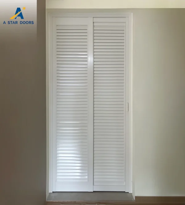 Slide & Swing Full Louver Toilet Door LTD - 01
