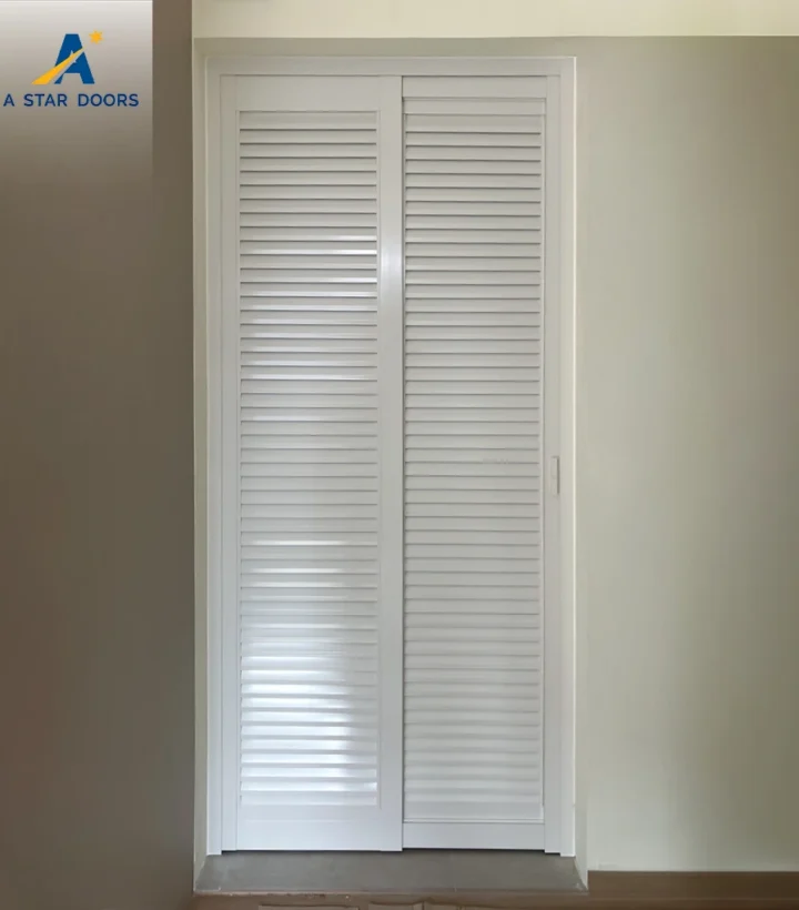 Slide & Swing Full Louver Toilet Door LTD - 01