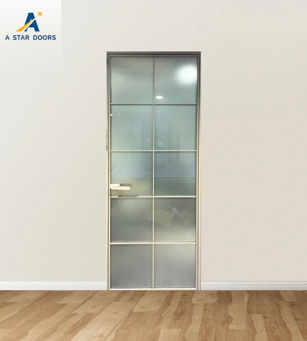 Slim Aluminium Frame Frosted Glass Door