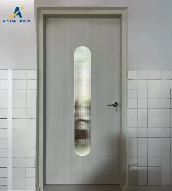 Wooden Kitchen Door with Fluted Glass