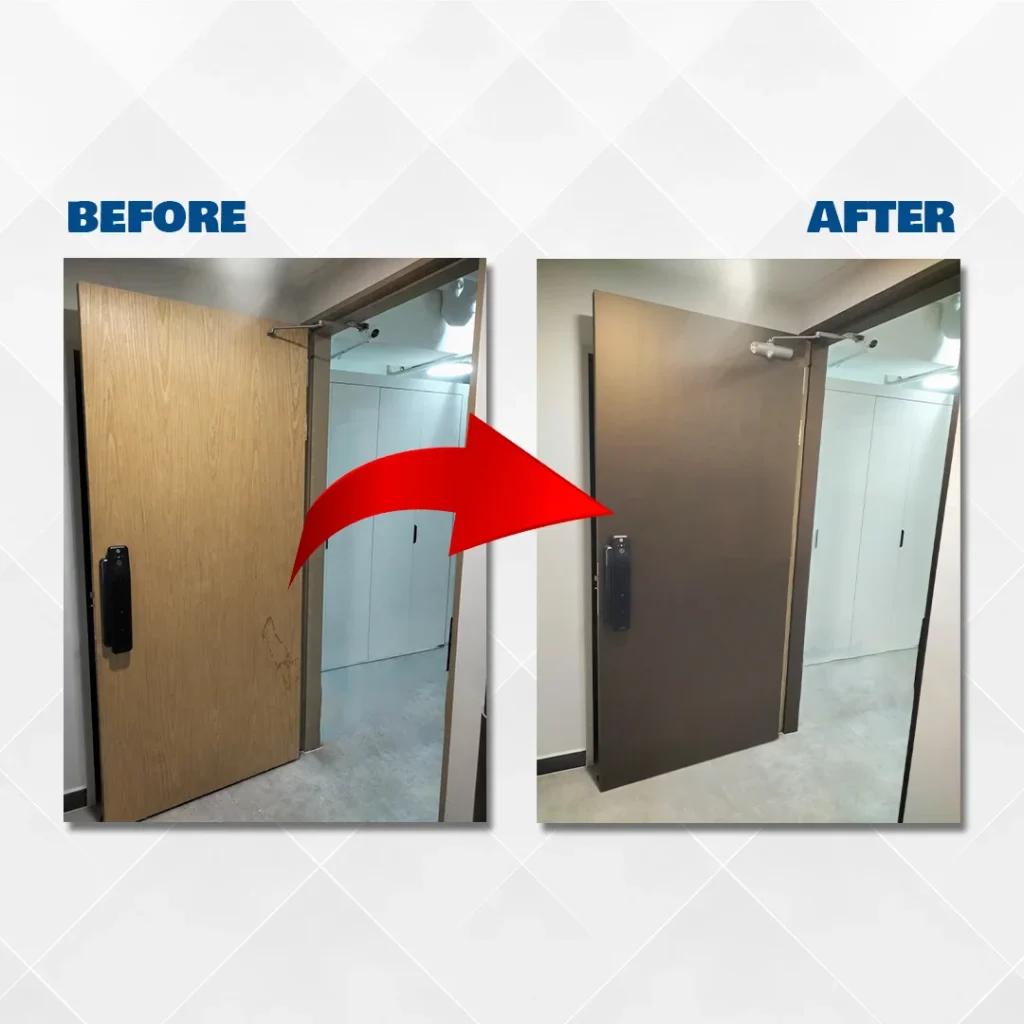 Door before and after