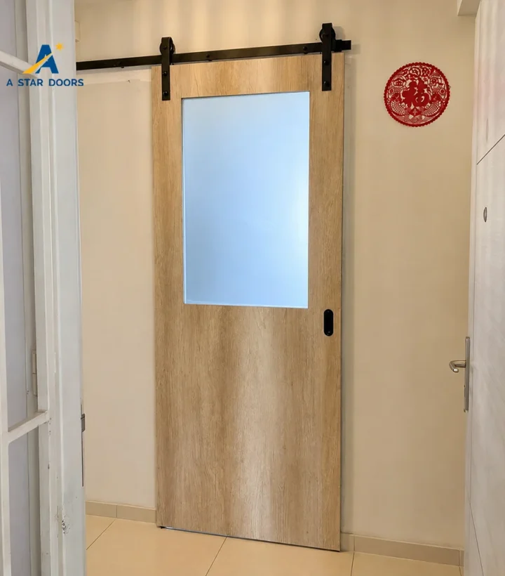 Exposed Track Sliding Door with Glass - 03