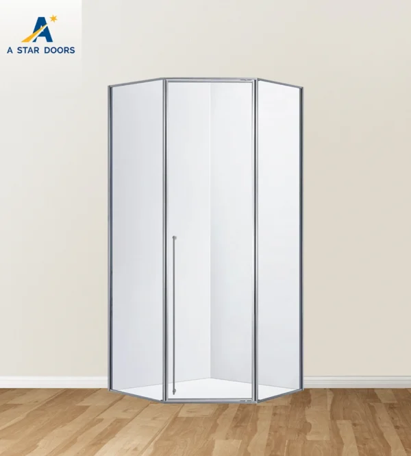 Single Swing Diamond-Shaped Shower Screen
