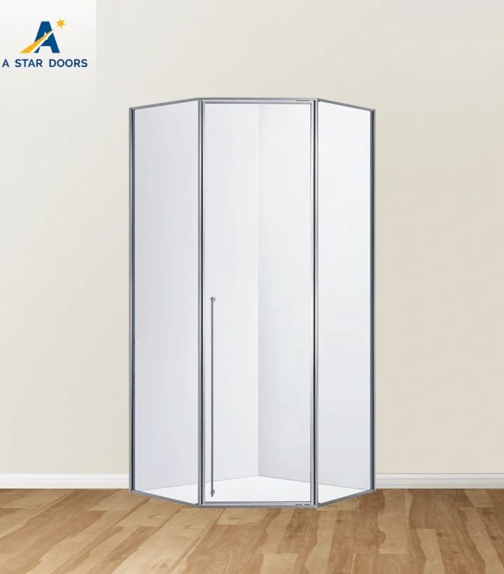 Single Swing Diamond-Shaped Shower Screen