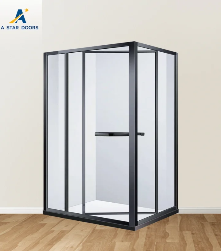 L-Shaped Swivel Shower Screen