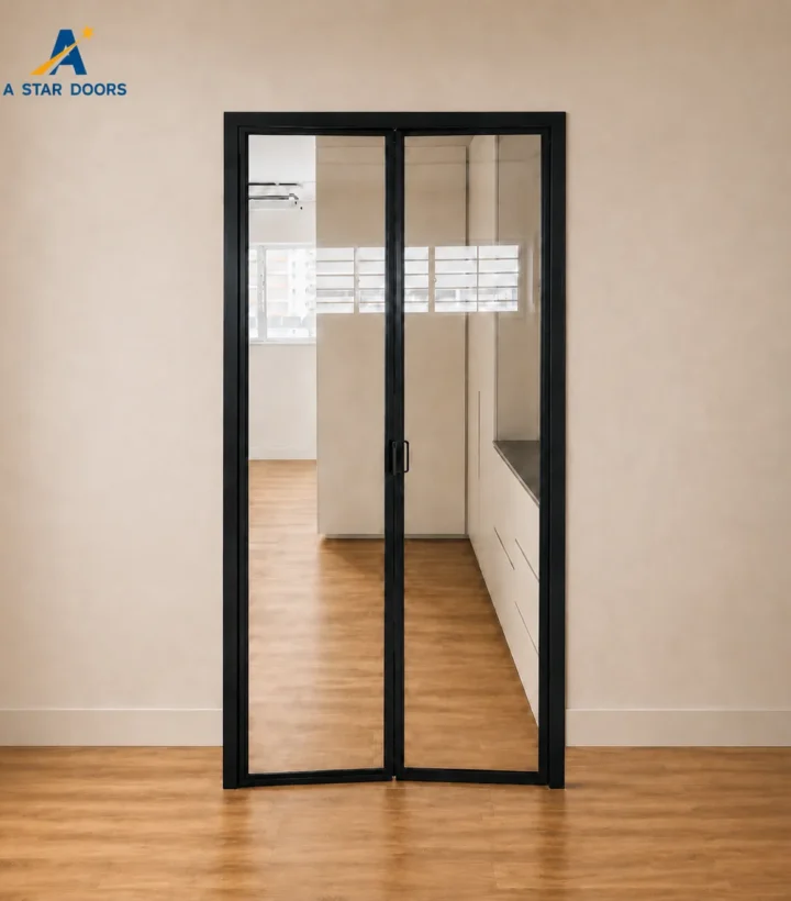 Slim Frame Aluminium Folding Door With Tempered Glass