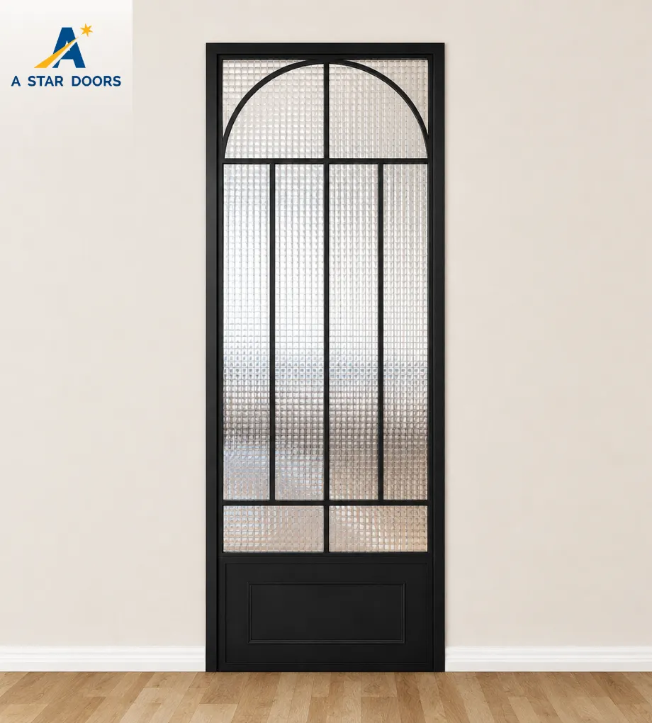 Slim Frame Aluminium Glass Swing Door -04