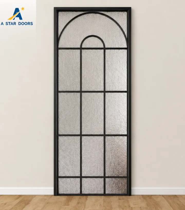 Slim Frame Aluminium Glass Swing Door -05