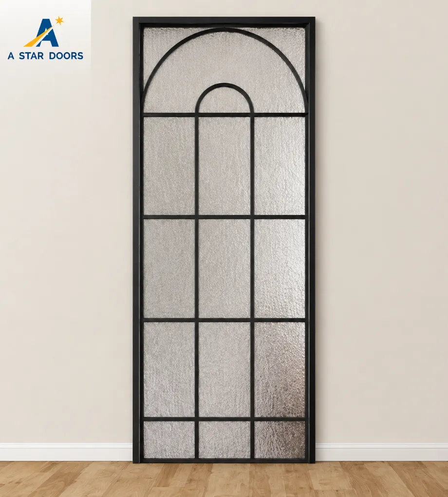 Slim Frame Aluminium Glass Swing Door -05