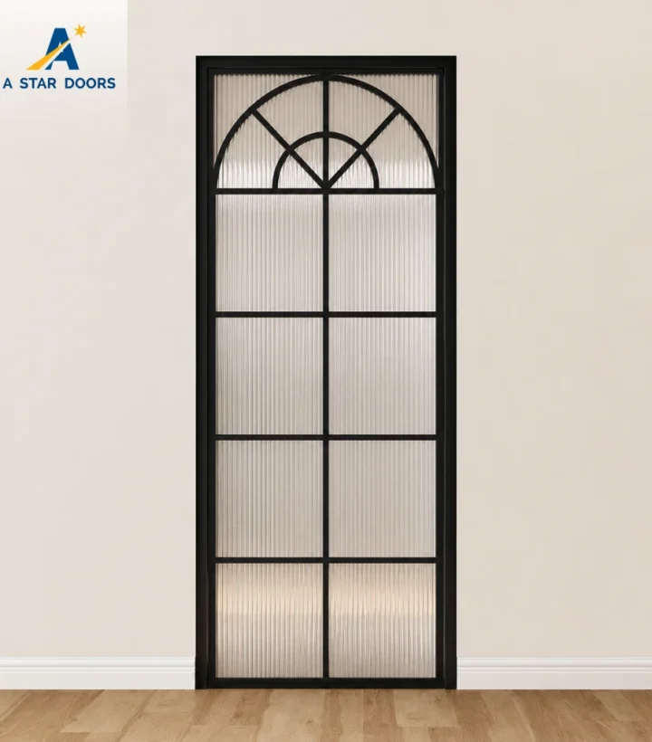 Slim Frame Aluminium Glass Swing Door -06