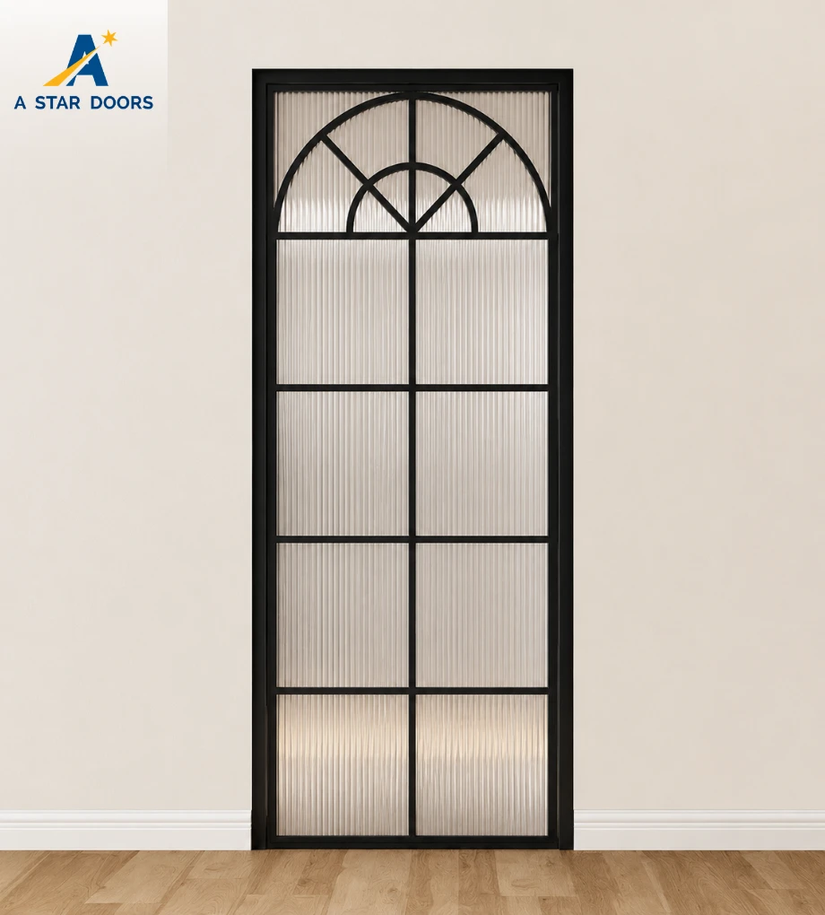 Slim Frame Aluminium Glass Swing Door -06