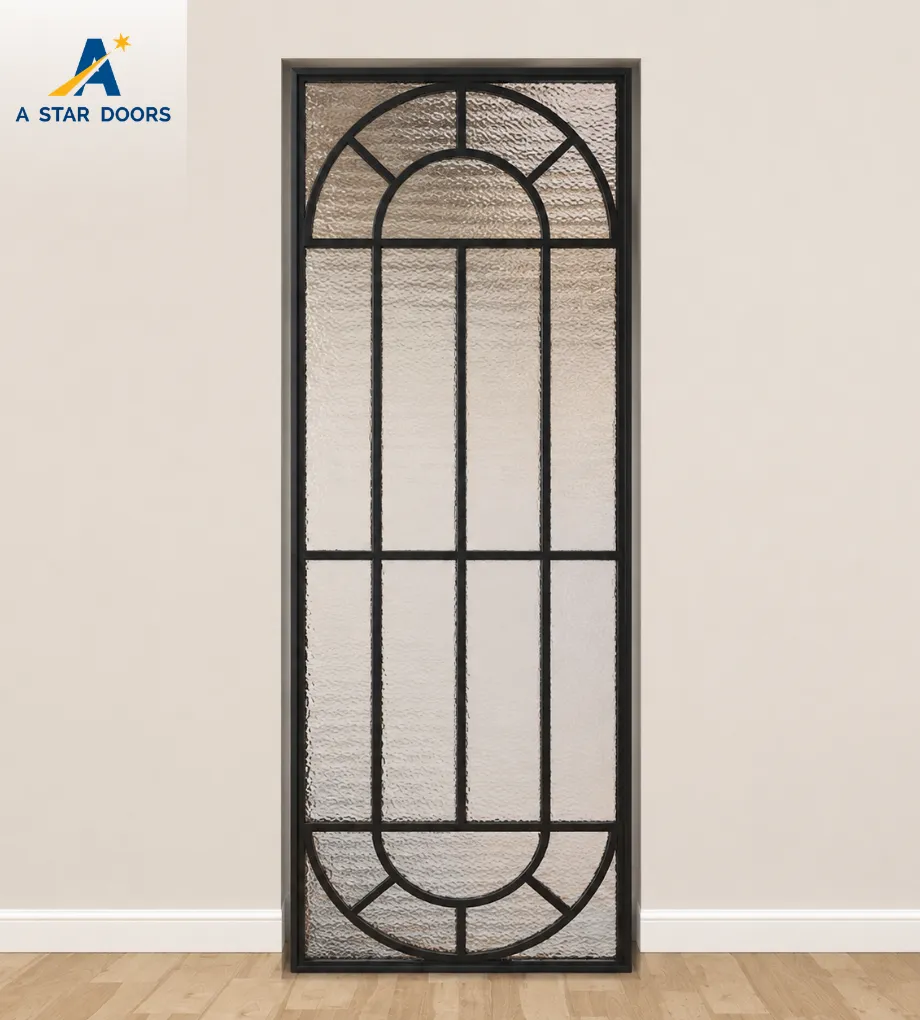 Slim Frame Aluminium Glass Swing Door -07