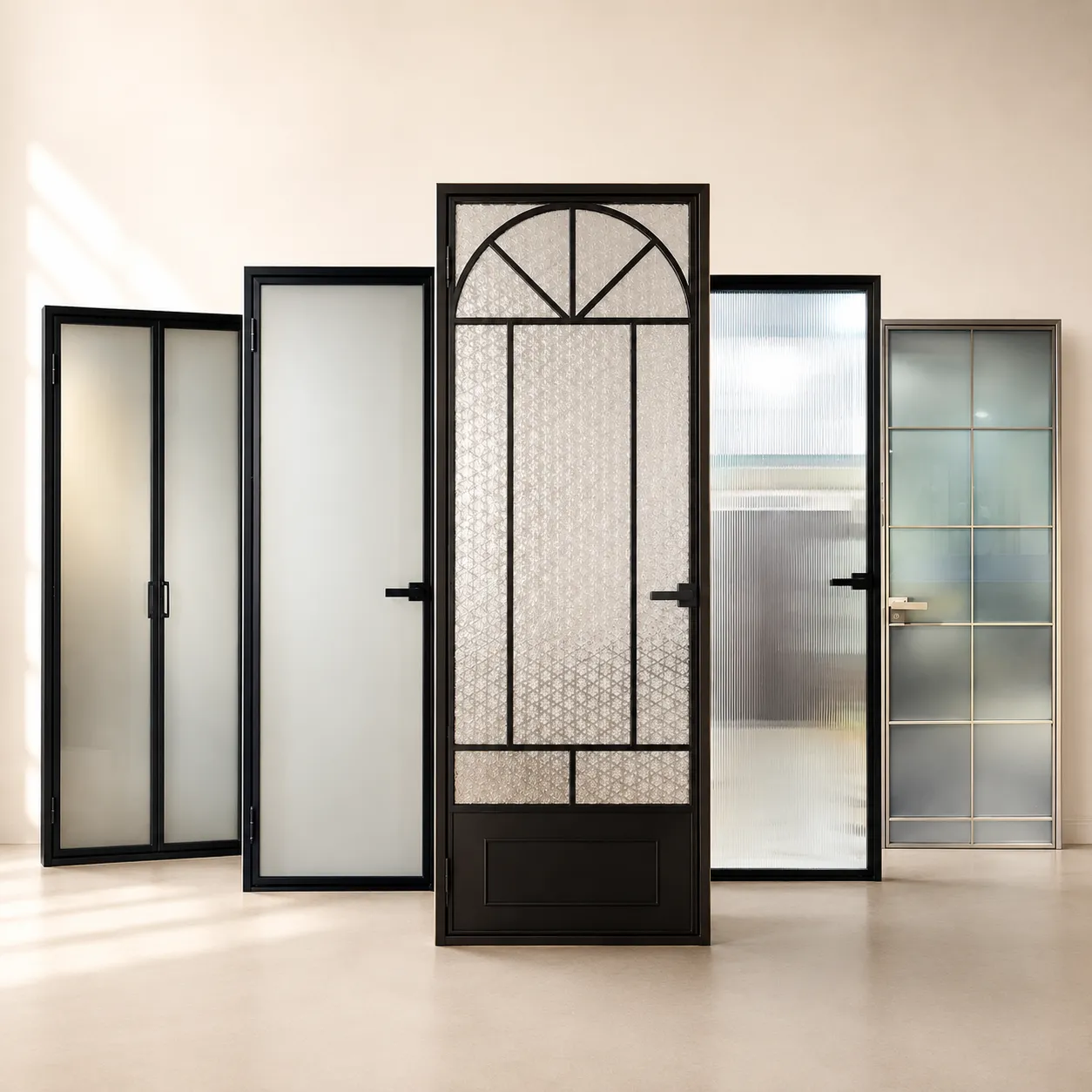 Slim Frame Aluminium Glass Swing Door
