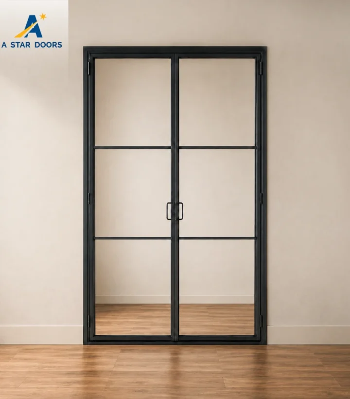 Slim Frame Aluminium French Door with Clear Glass