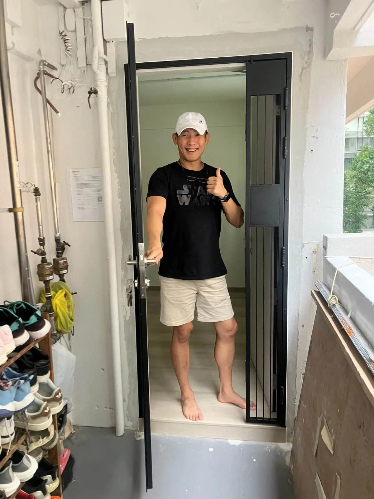 Happy A Star Doors customer at their new home entrance