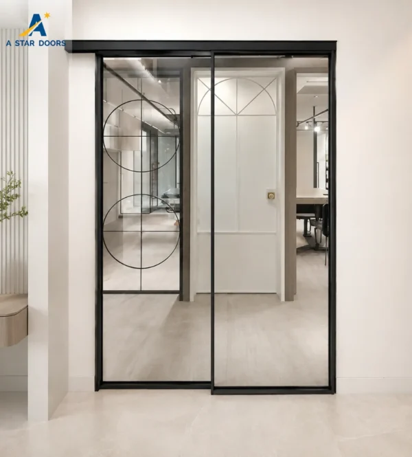 slim frame aluminium sliding glass door