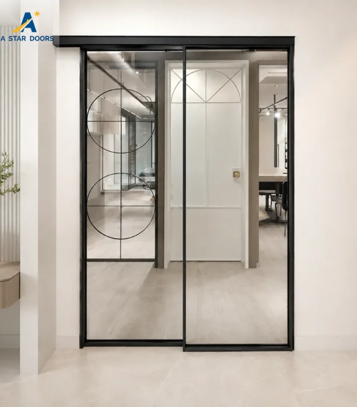 Slim Frame Aluminium Sliding Glass Door with Tempered Glass