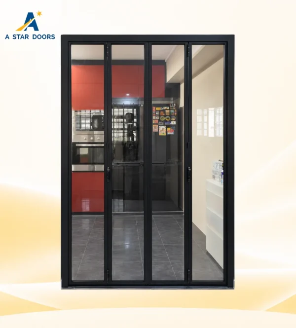 Multi Panel Slim Frame Folding Door with 5mm Clear Tempered Glass