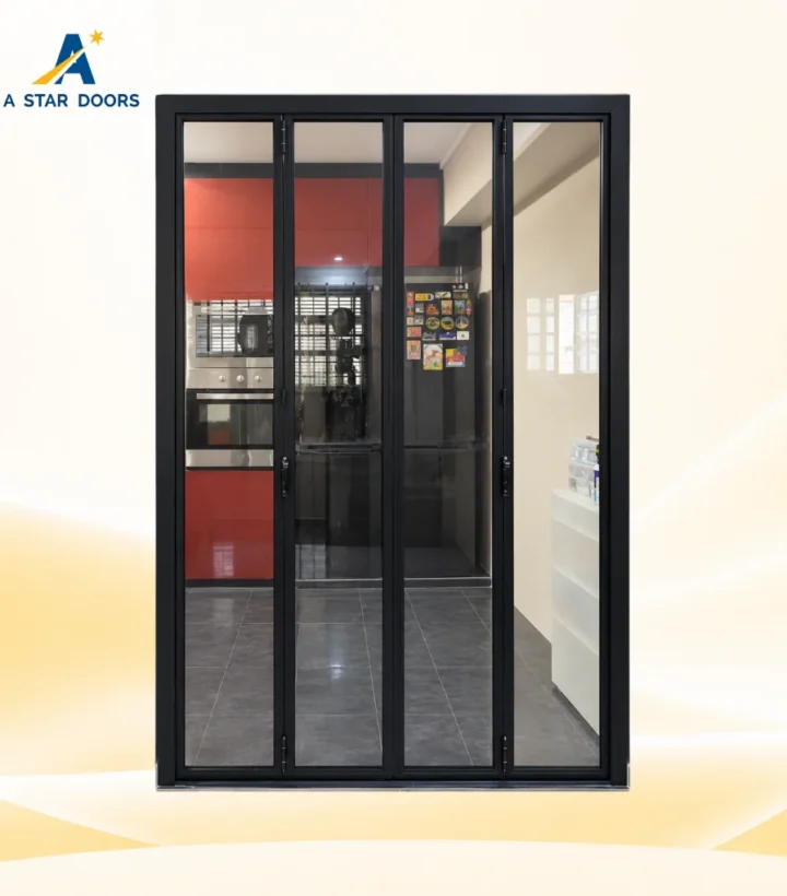 Multi Panel Slim Frame Folding Door with 5mm Clear Tempered Glass